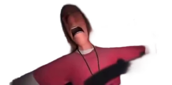 Cartoon man red shirt