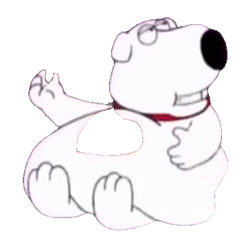 brian-eating-chocolates-next-to-white-cartoon-dog
