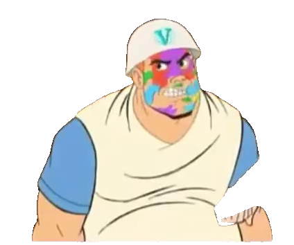 Bald man in white tank