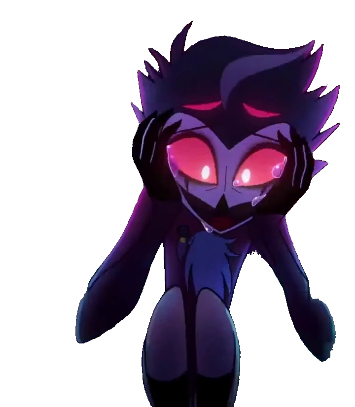 Crying purple demon girl