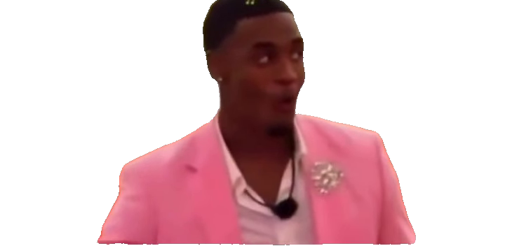 Man in pink blazer