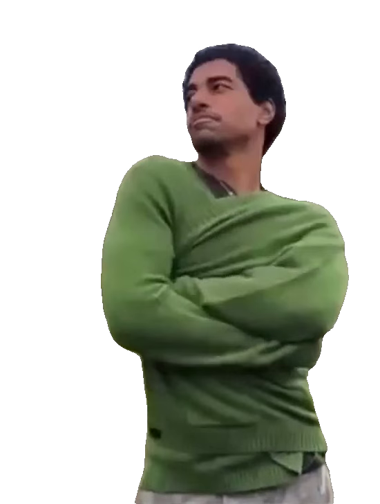man-with-arms-crossed-smirking-i-man-in-green-sweater