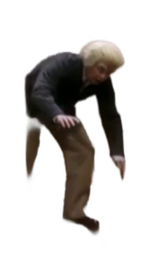 Elderly man on stairs